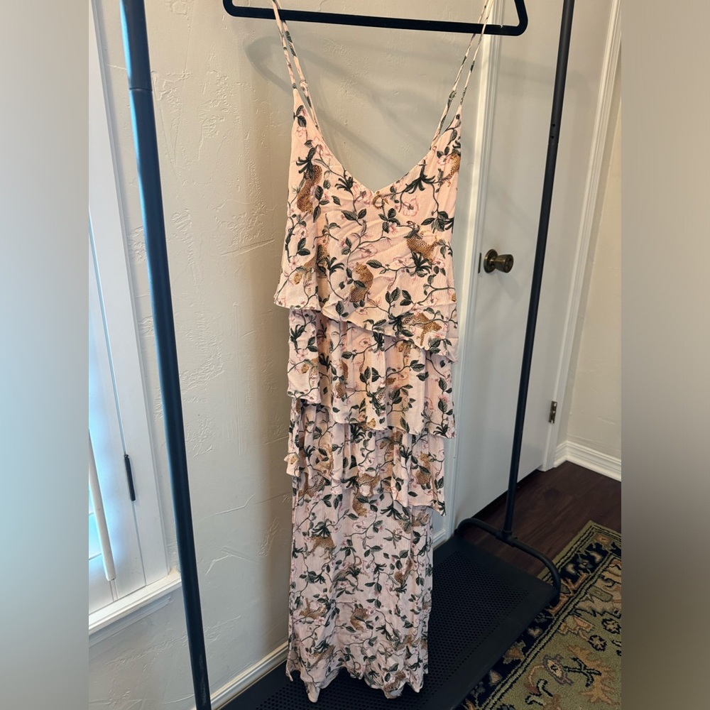 MINKPINK Pink Floral Layered Maxi Dress